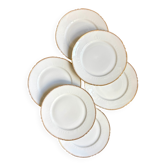 6 gold Limoges porcelain dessert plates