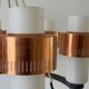 Large ceiling light with 6 arms in copper metal and glass, 1960s, Germany