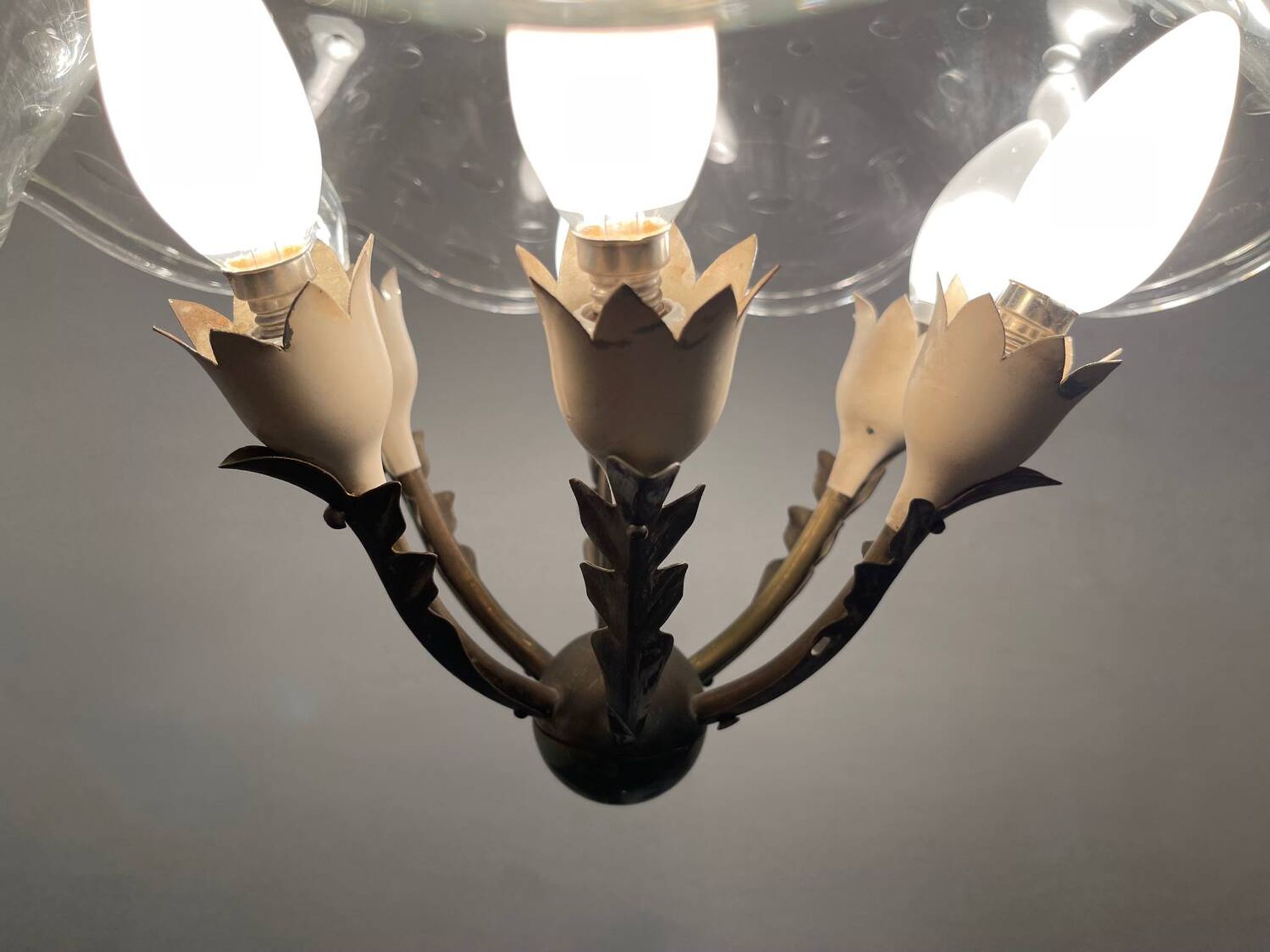 Suspension en verre de Murano des années 1950