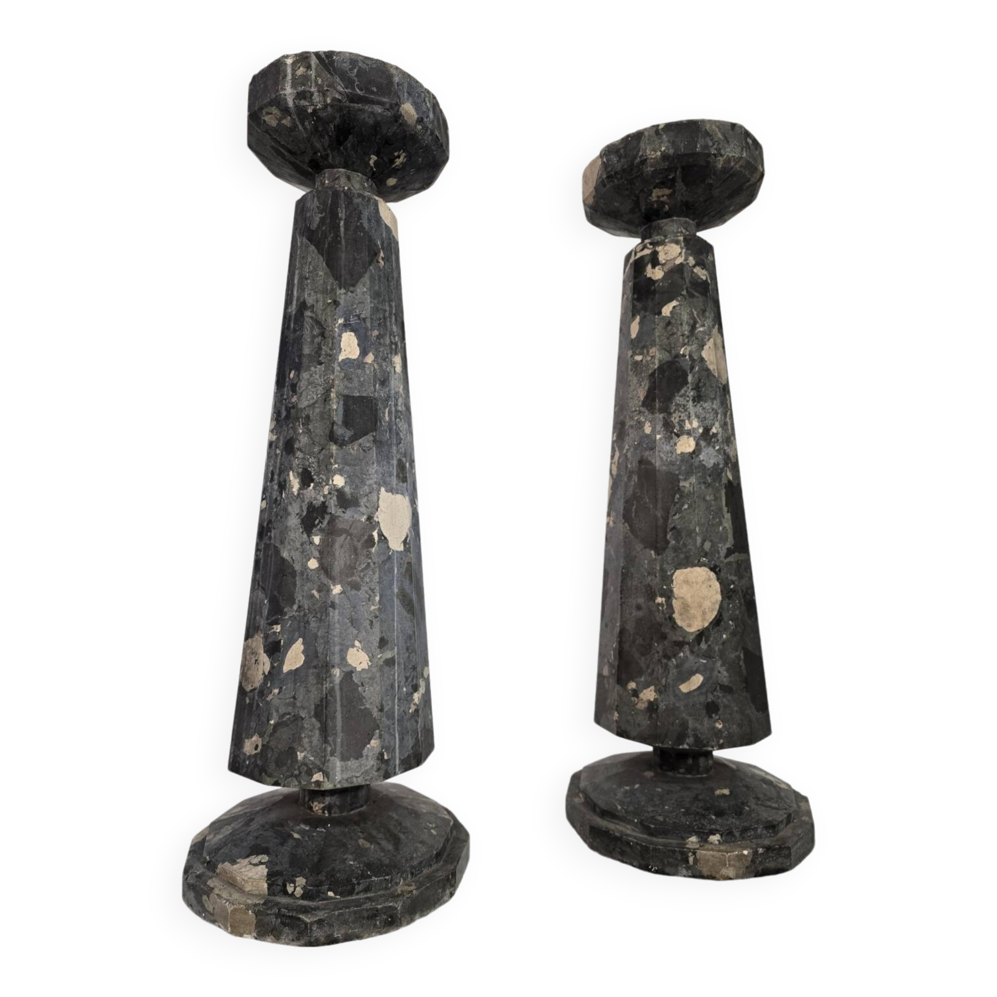 Pair of Art Deco marble columns 1900