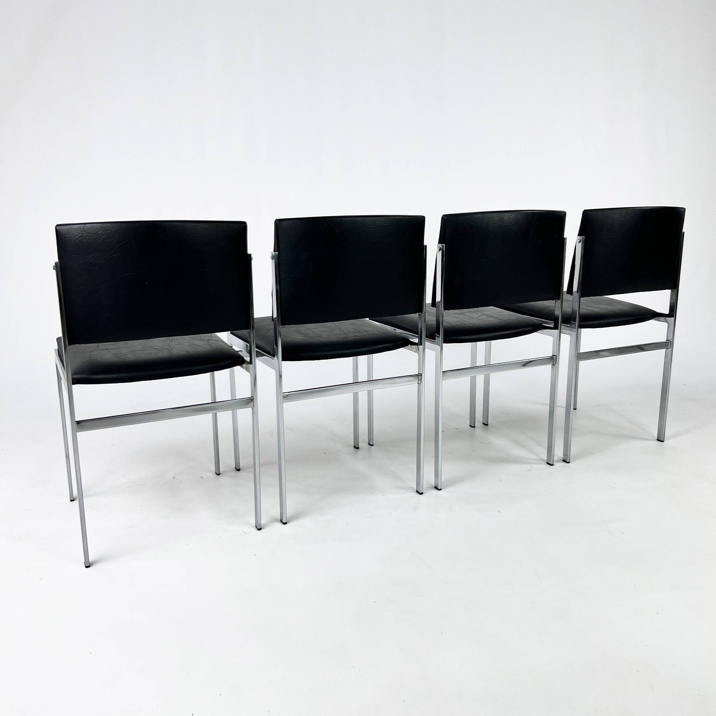 Set of 4 vintage dining chairs, Belgium, 1980