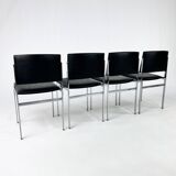 Set of 4 vintage dining chairs, Belgium, 1980