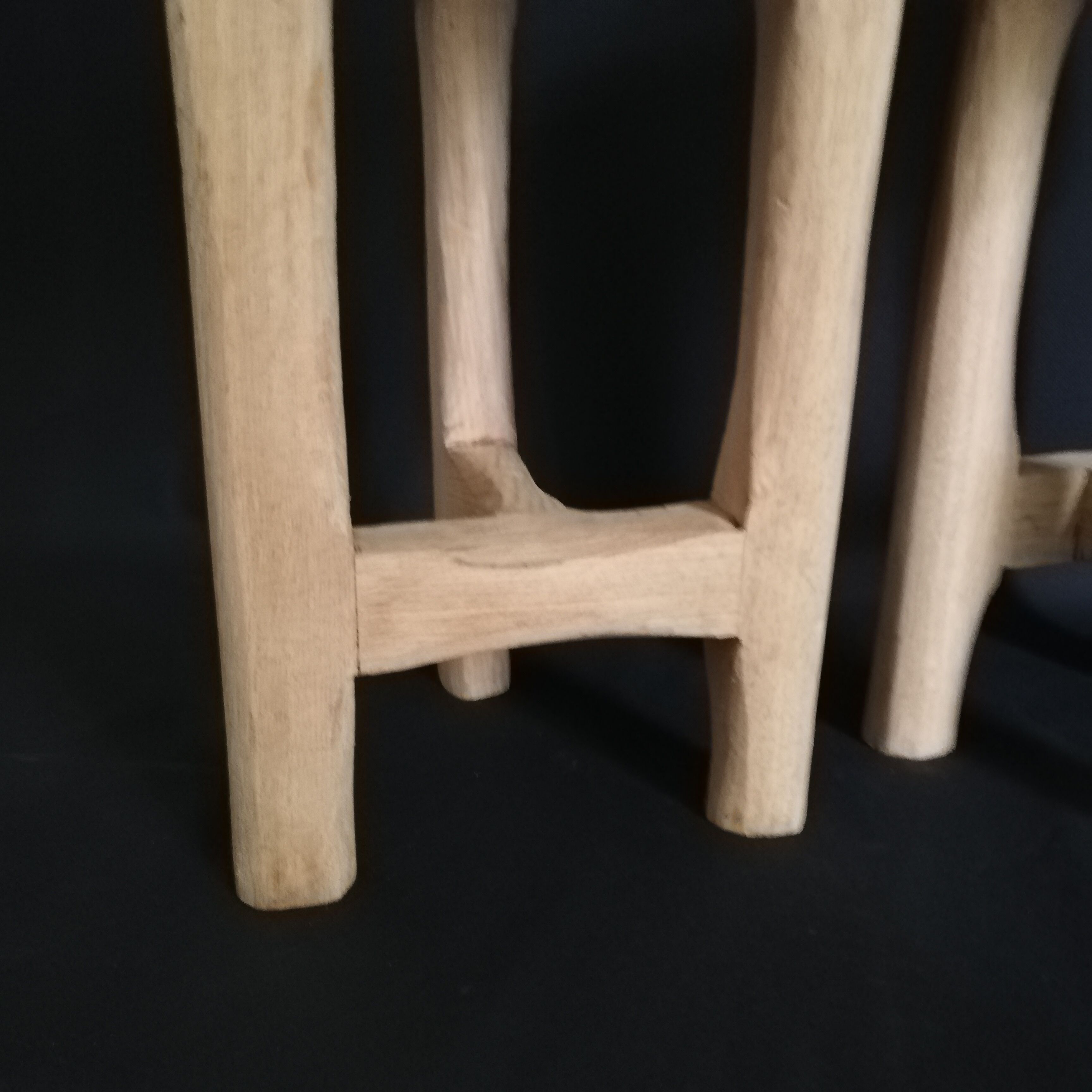 Brutalist solid oak stool