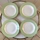 4 hollow plates Saint-Amand 60s pastel almond green