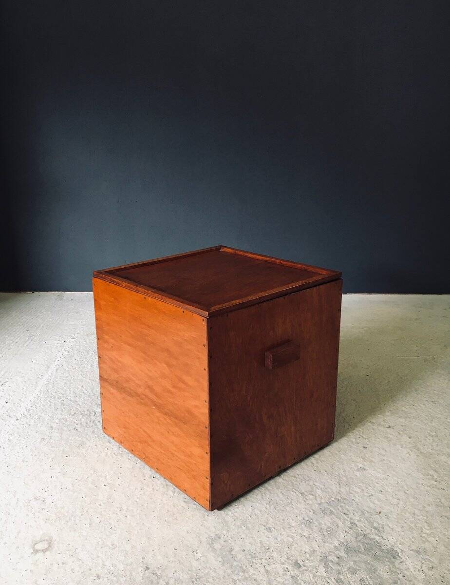 Handcrafted Cubical Side Table, Belgium, 1950s