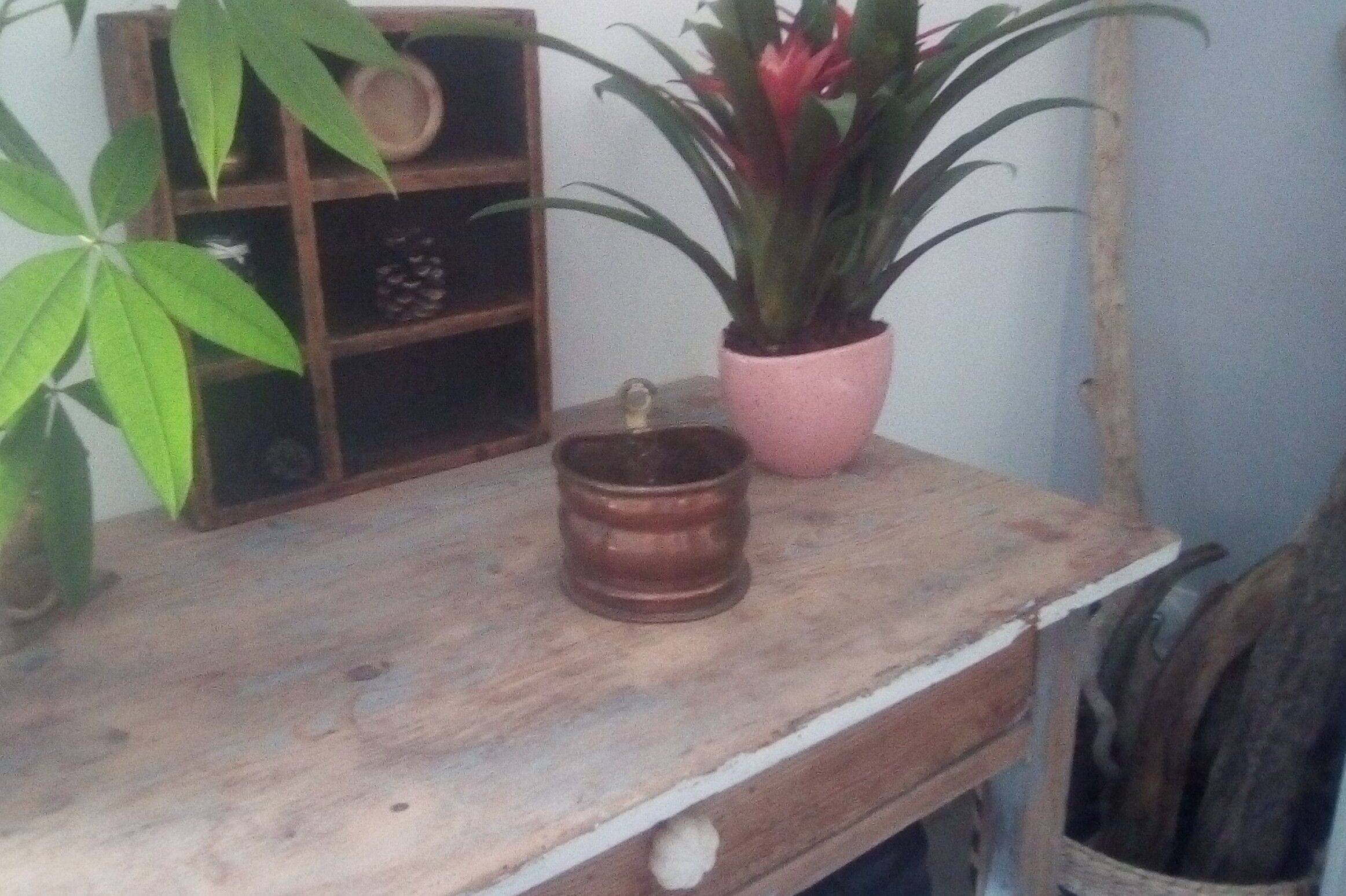 Old workshop box in copper and brass