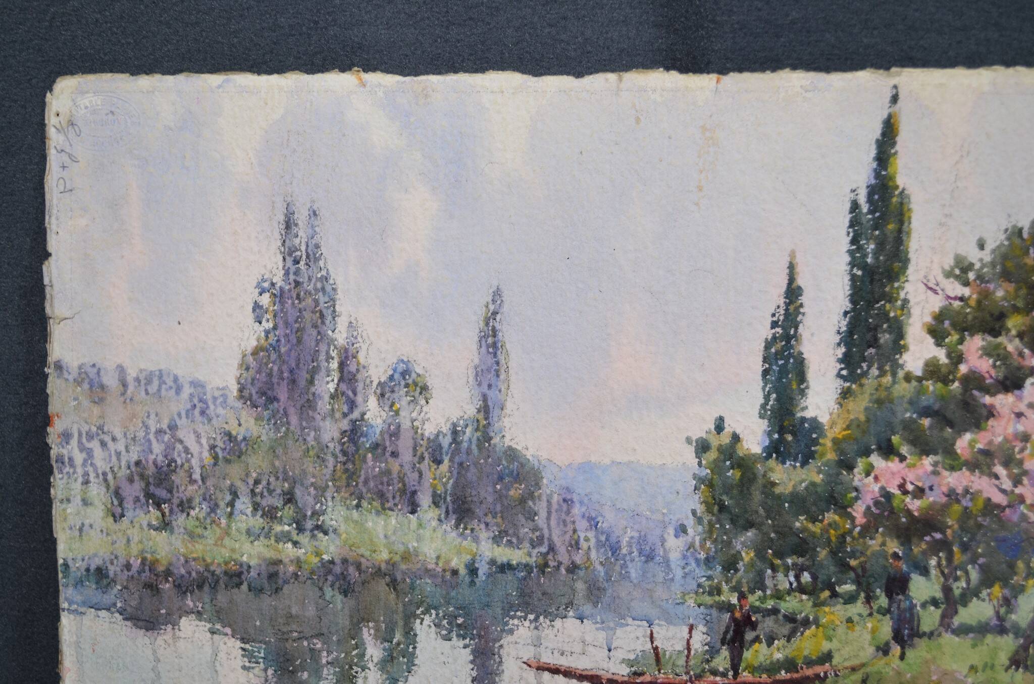 Georges Planes (1897-1977) Valley Landscape, Riverbank (double-sided)