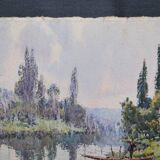 Georges Planes (1897-1977) Valley Landscape, Riverbank (double-sided)