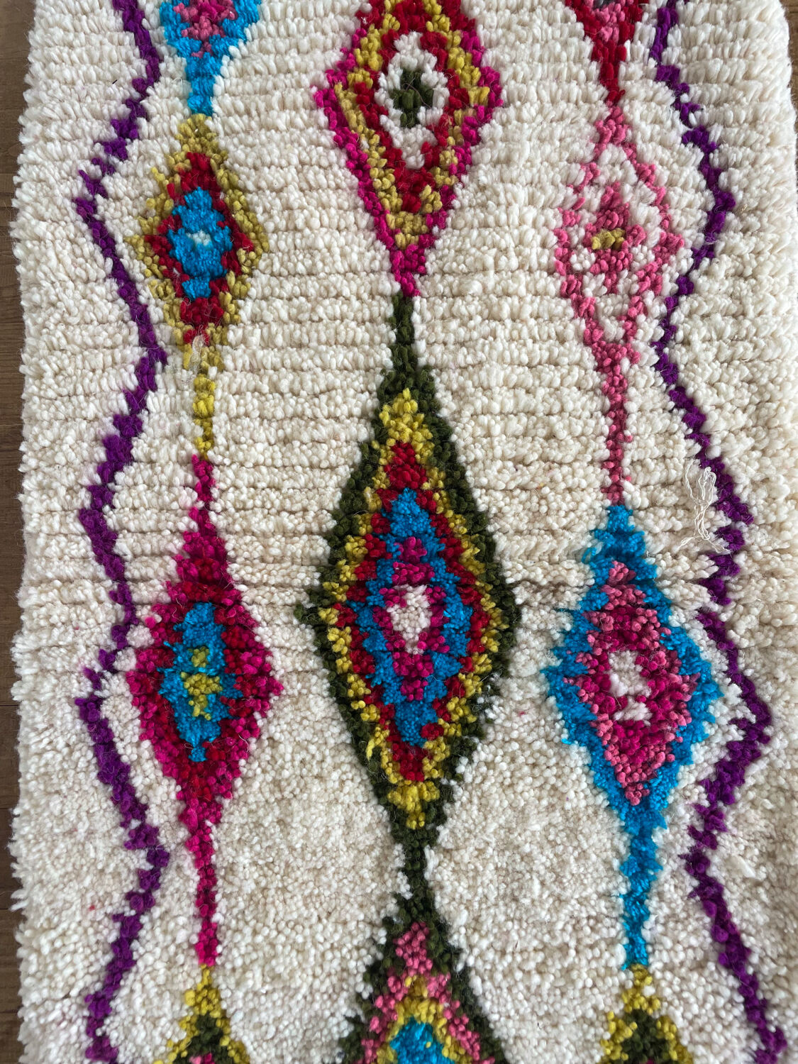Berber carpet azilal multicolored bed descent