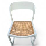 Set of 5 white Baumann "Sleigh" chairs