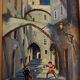 Small old painting oil on panel signed E. Guidi, frame