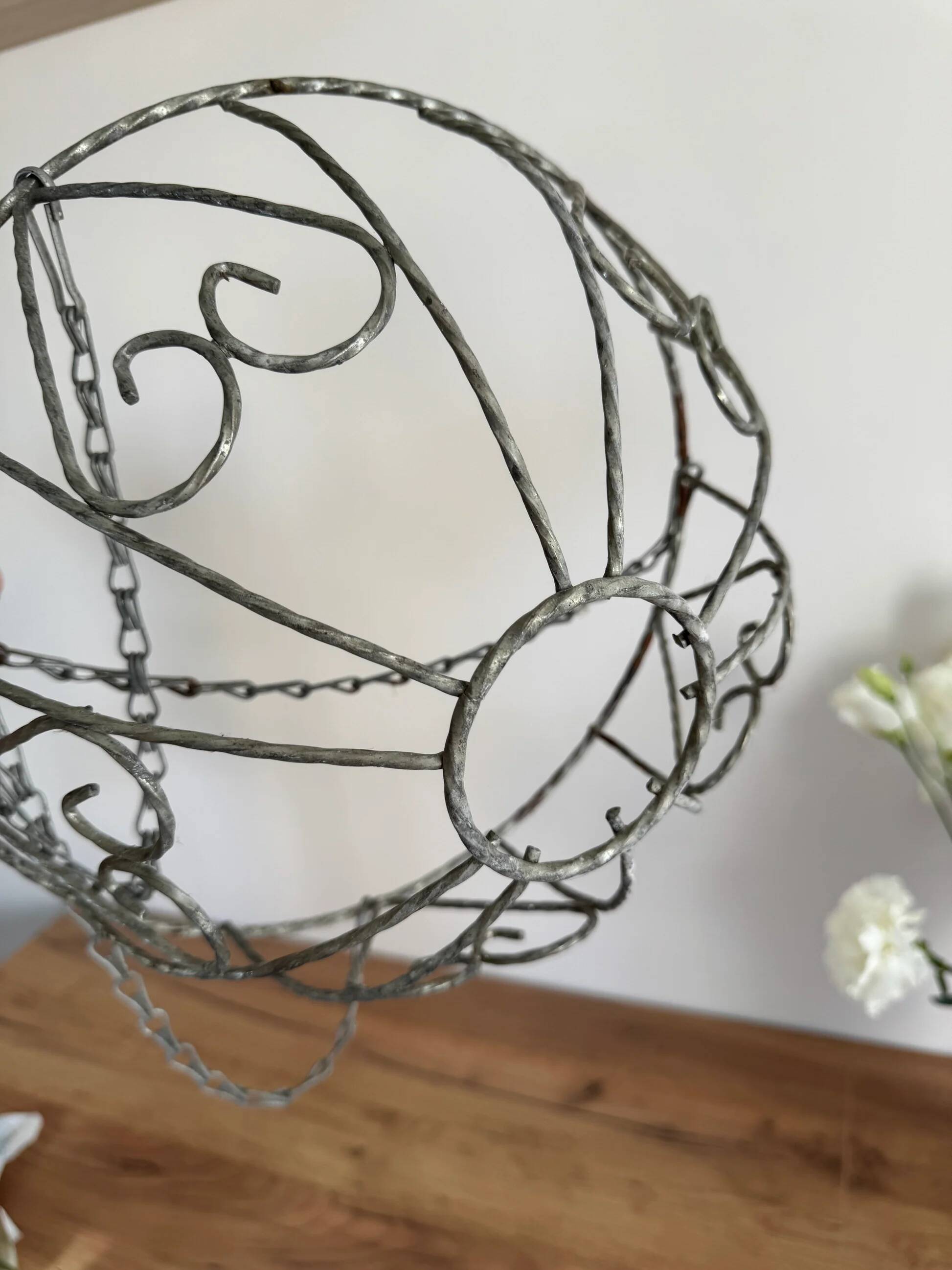 Vintage hanging plant basket