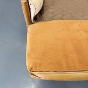 1960s Oak Scandinavian 3-Seater Sofa in Fine Leather Upholstery