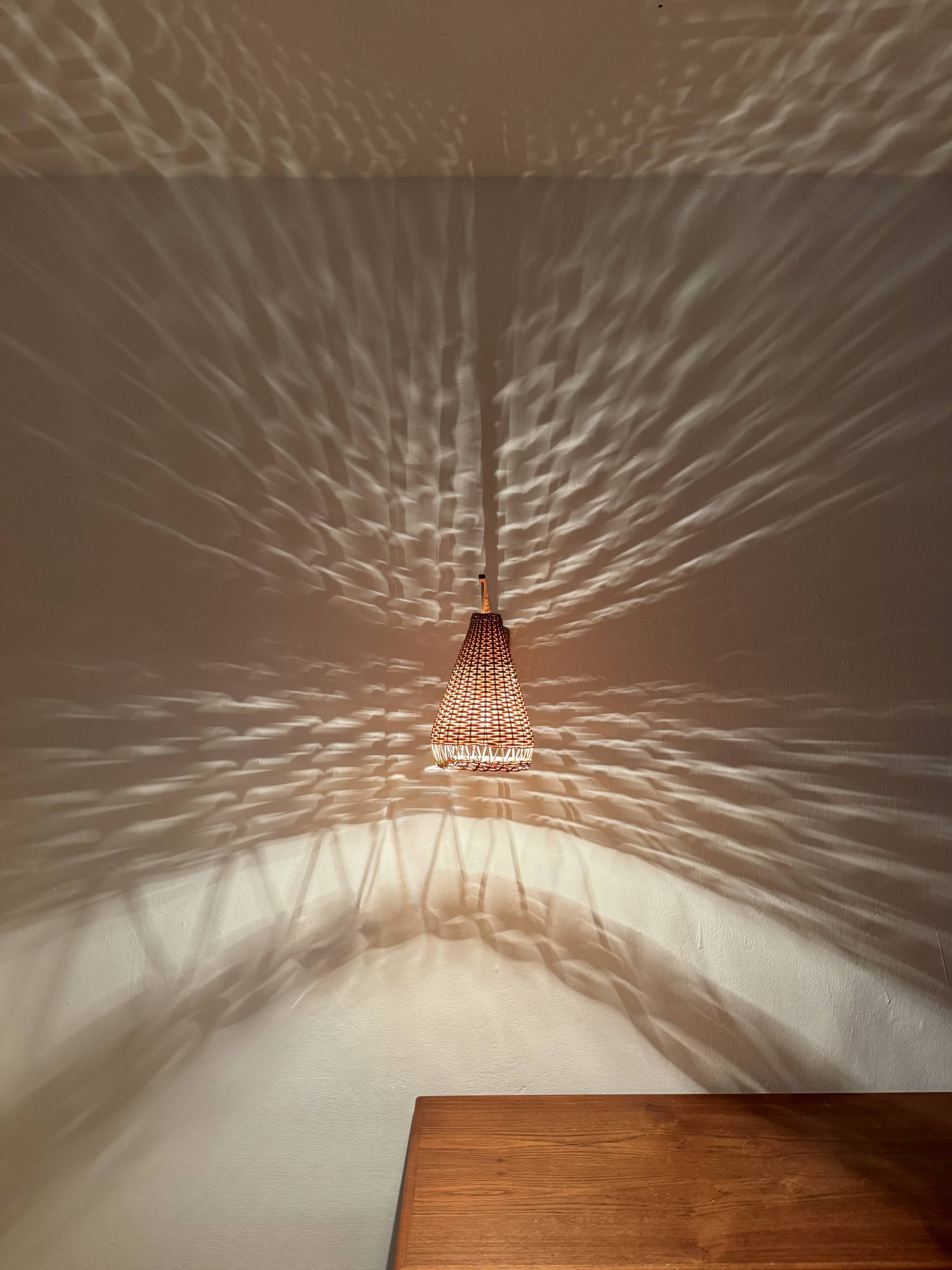 Elm and Wicker Wall Lamp