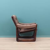 Leather armchair, Danish design, 1960s, manufactured by Genega Møbler