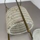 Midcentury Brass Mategot Style Hollywood Regency Umbrella Stand, France 50s