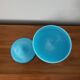 Turquoise Blue Opaline Glass Candy Box