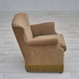 1960s, Danish lounge chair, green furniture velour, original condition.