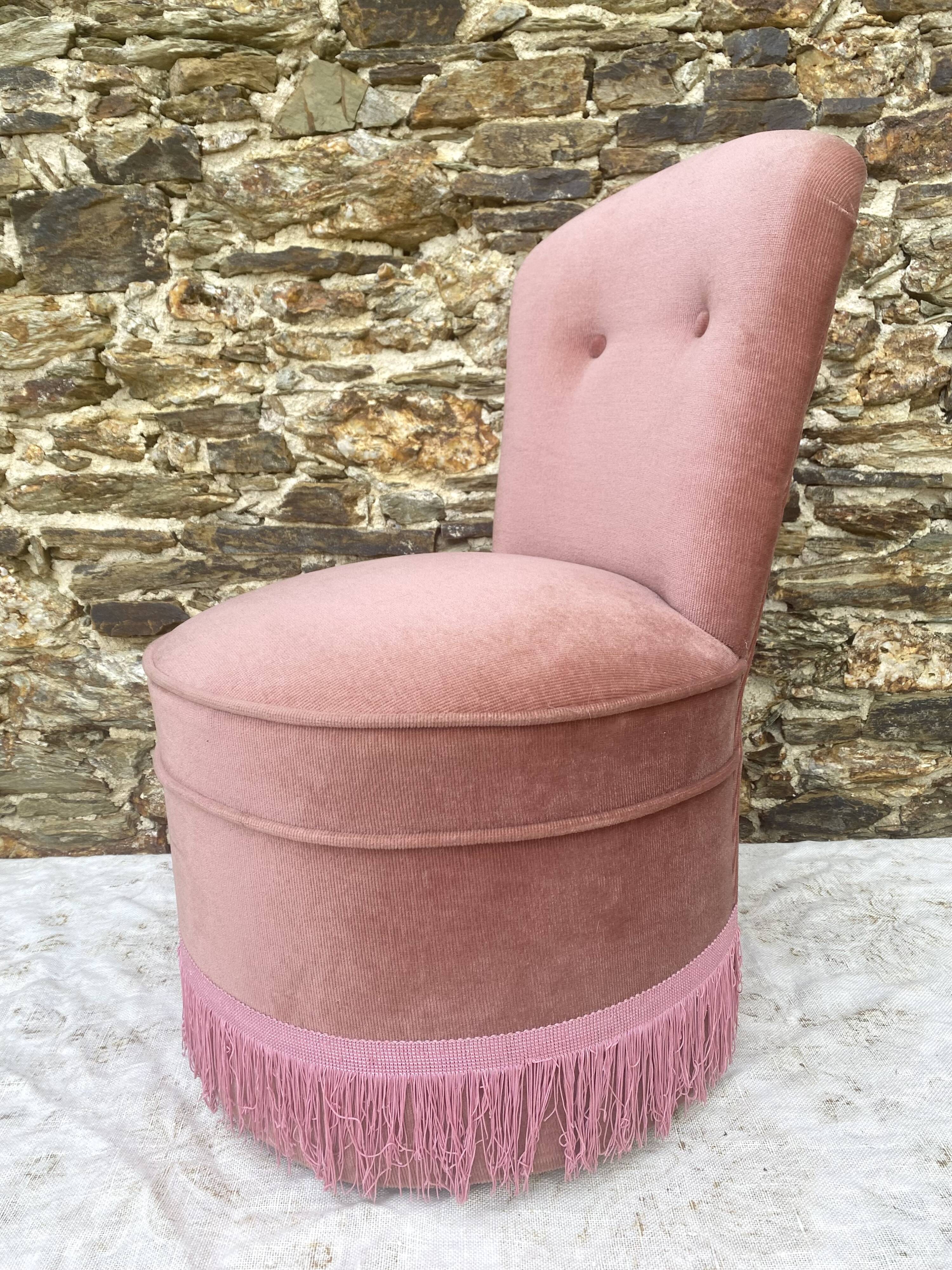 Toad armchair, vintage velvet fireside chair