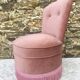 Fauteuil crapaud, chauffeuse en velours vintage