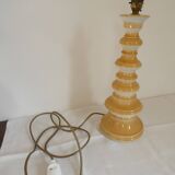 Large baluster-shaped lamp base in yellow and beige ceramic from the 1960s.