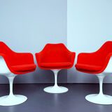 Tulip chair – swivel armchair red, by Eero Saarinen for Knoll International, Italy, 1960s