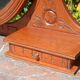 Art Deco oak dressing table, marble top and swivel mirror.