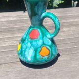 Small vase in glazed ceramic Vintage 60s signed Elise