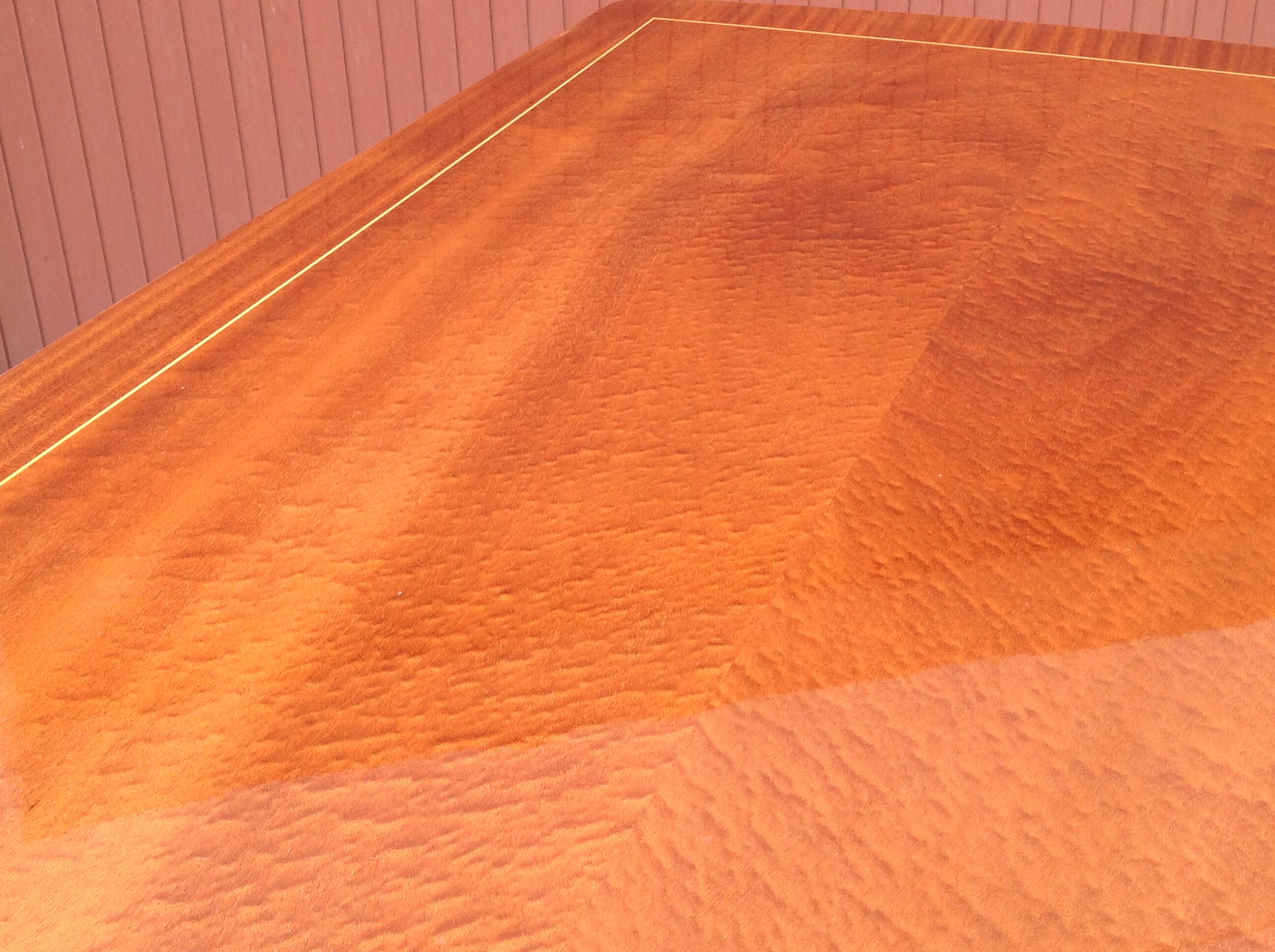 Rectangular marquetry table