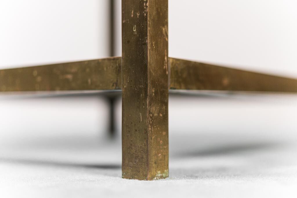 Pair of coffee tables in brass 70s vintage