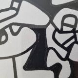 Screenprint after Jean Dubuffet framed under glass 26 cm by 32 cm