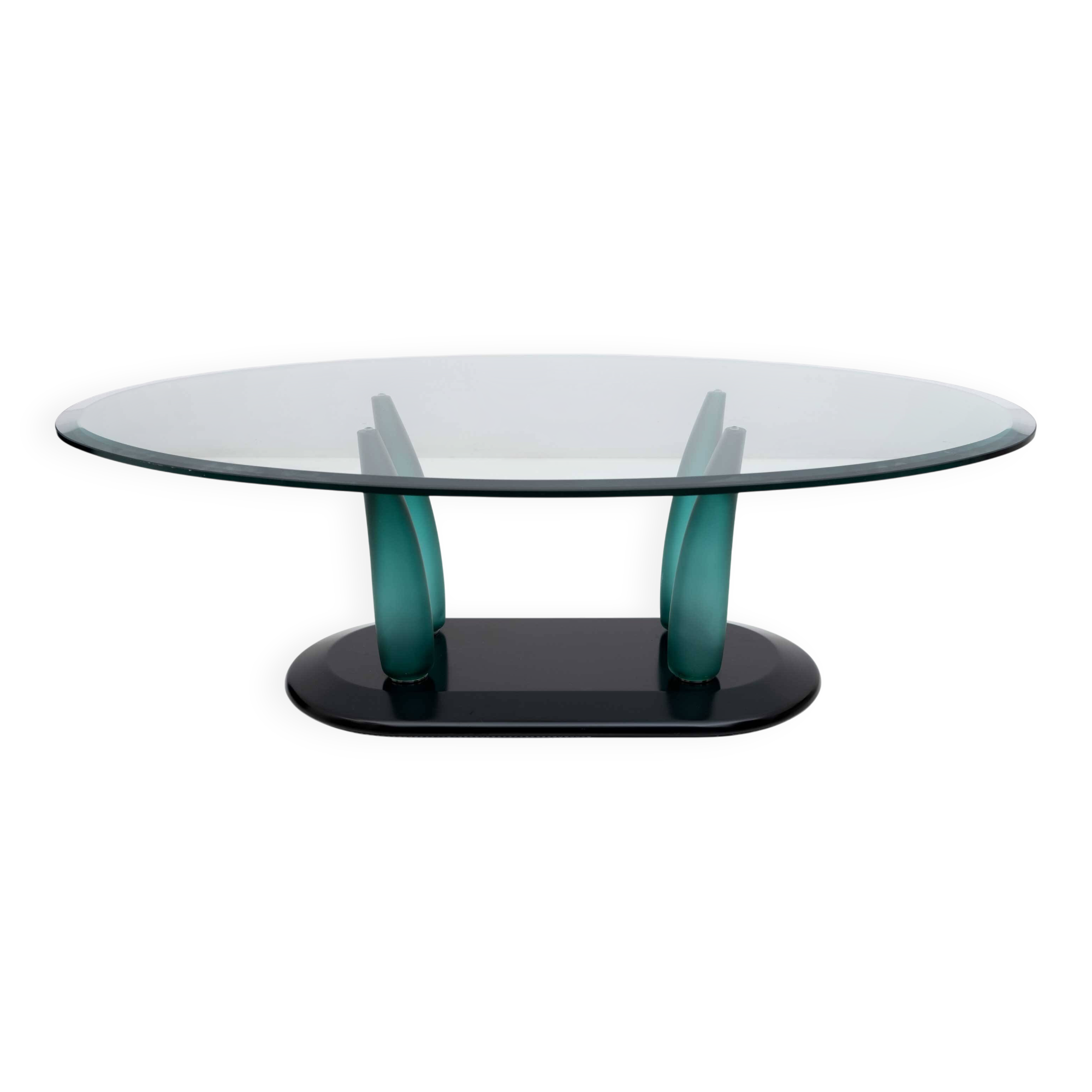 Vintage Italian Murano Glass Coffee Table by Seguso, 1989
