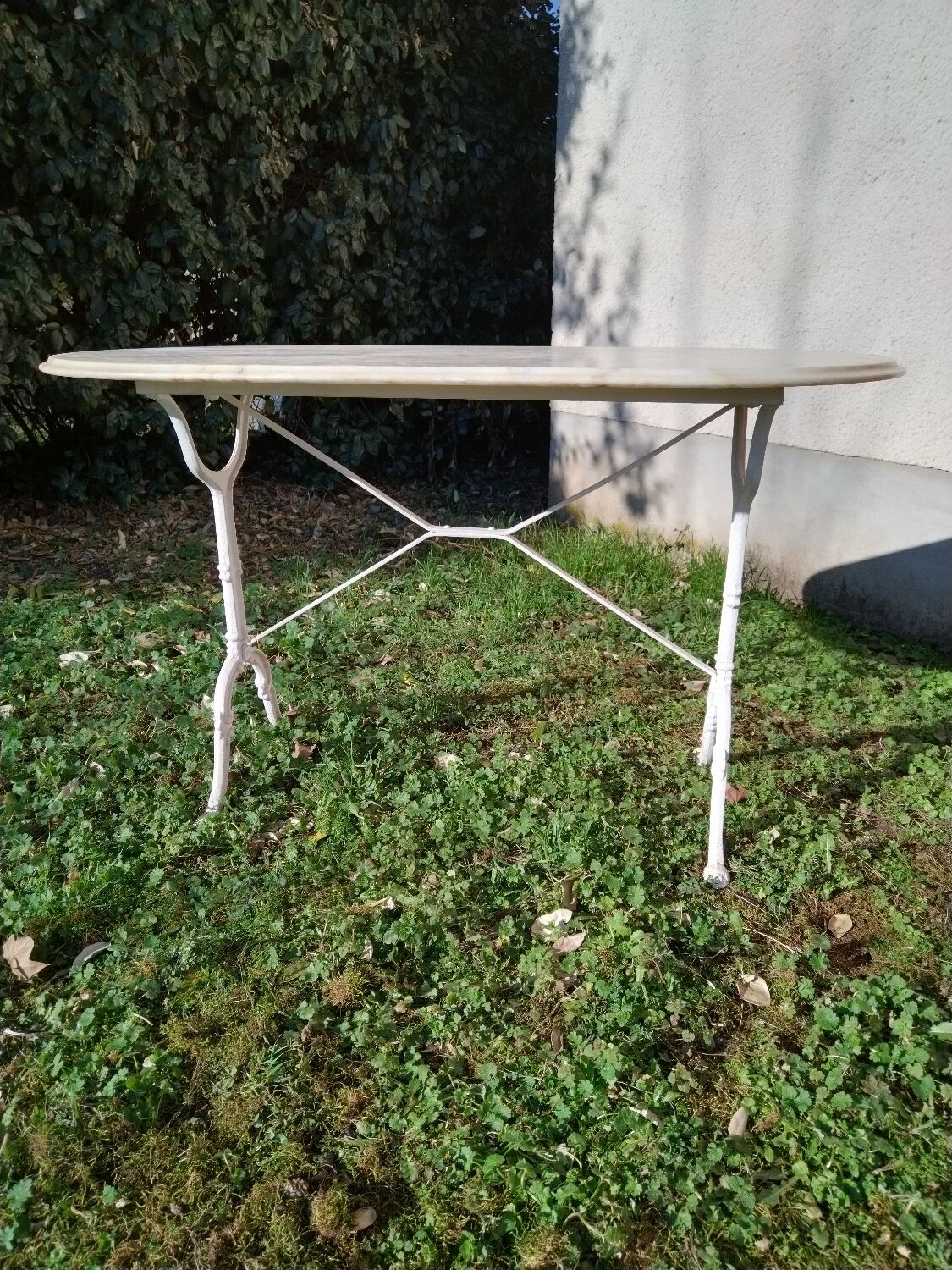 Bistro table with marble plaque