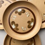 Flat plates and oval dish Sarreguemines 1970s Chamonix