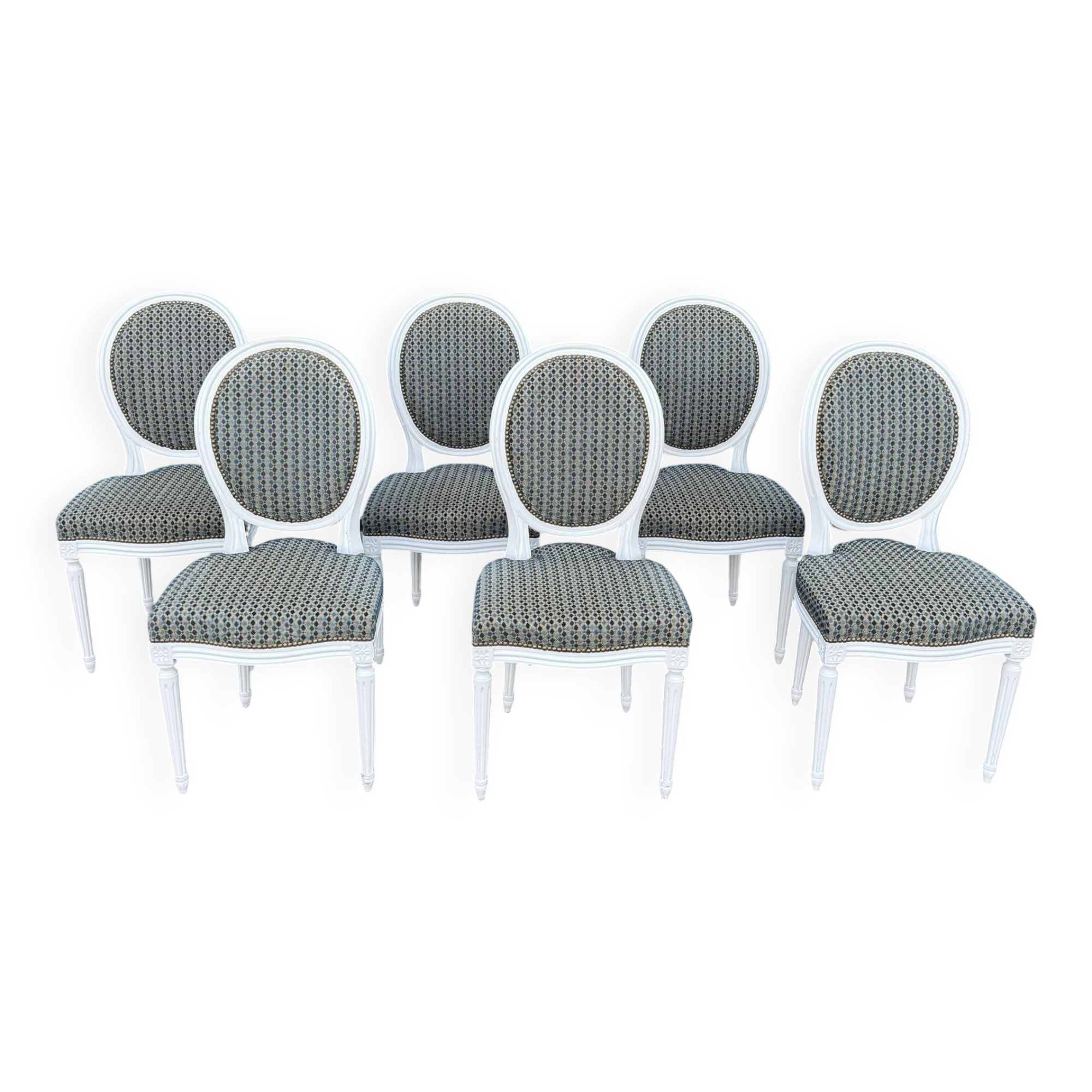 Set of 6 Louis XVI style Medallion chairs