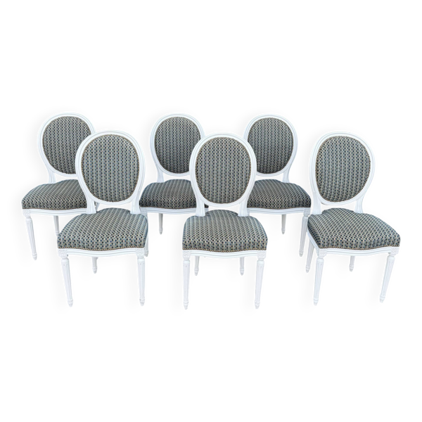 6 chaises Médaillon de style Louis XVI