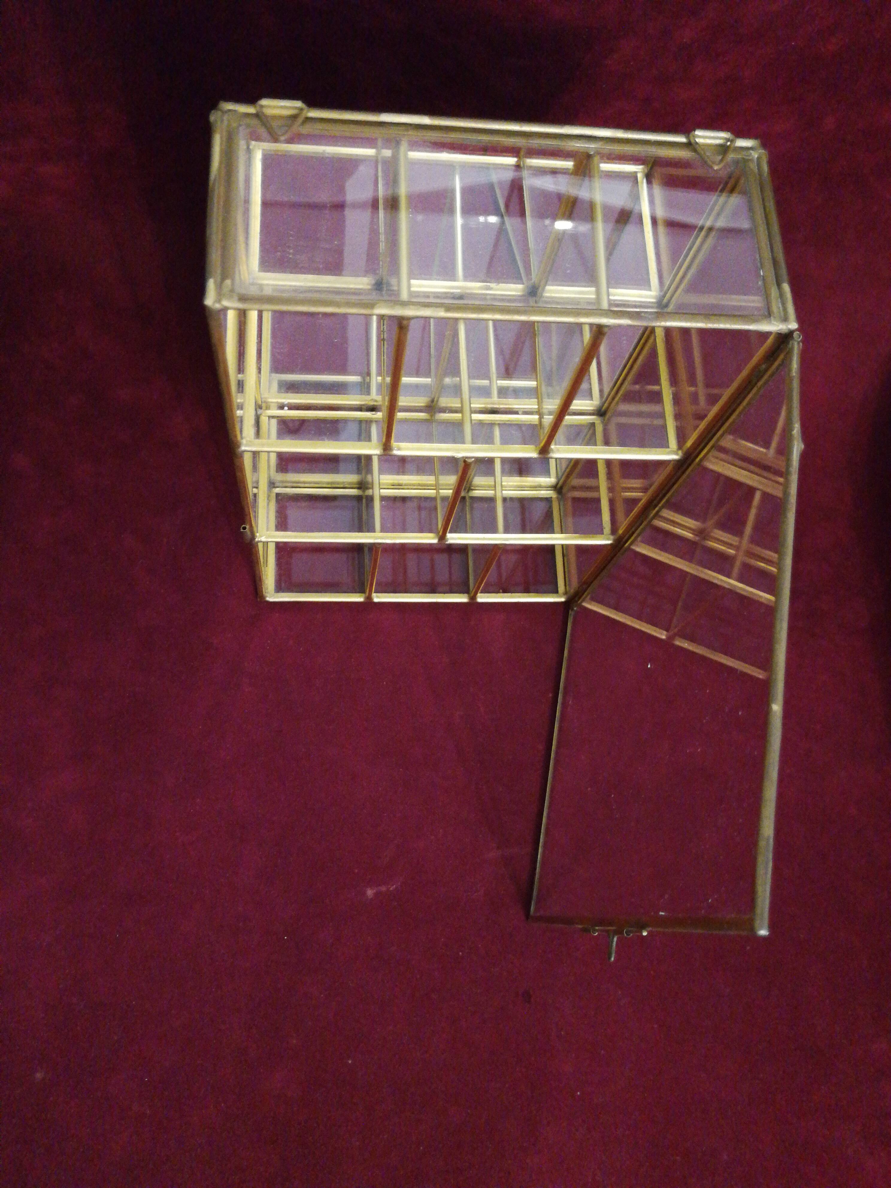 Small brass and glass display case.