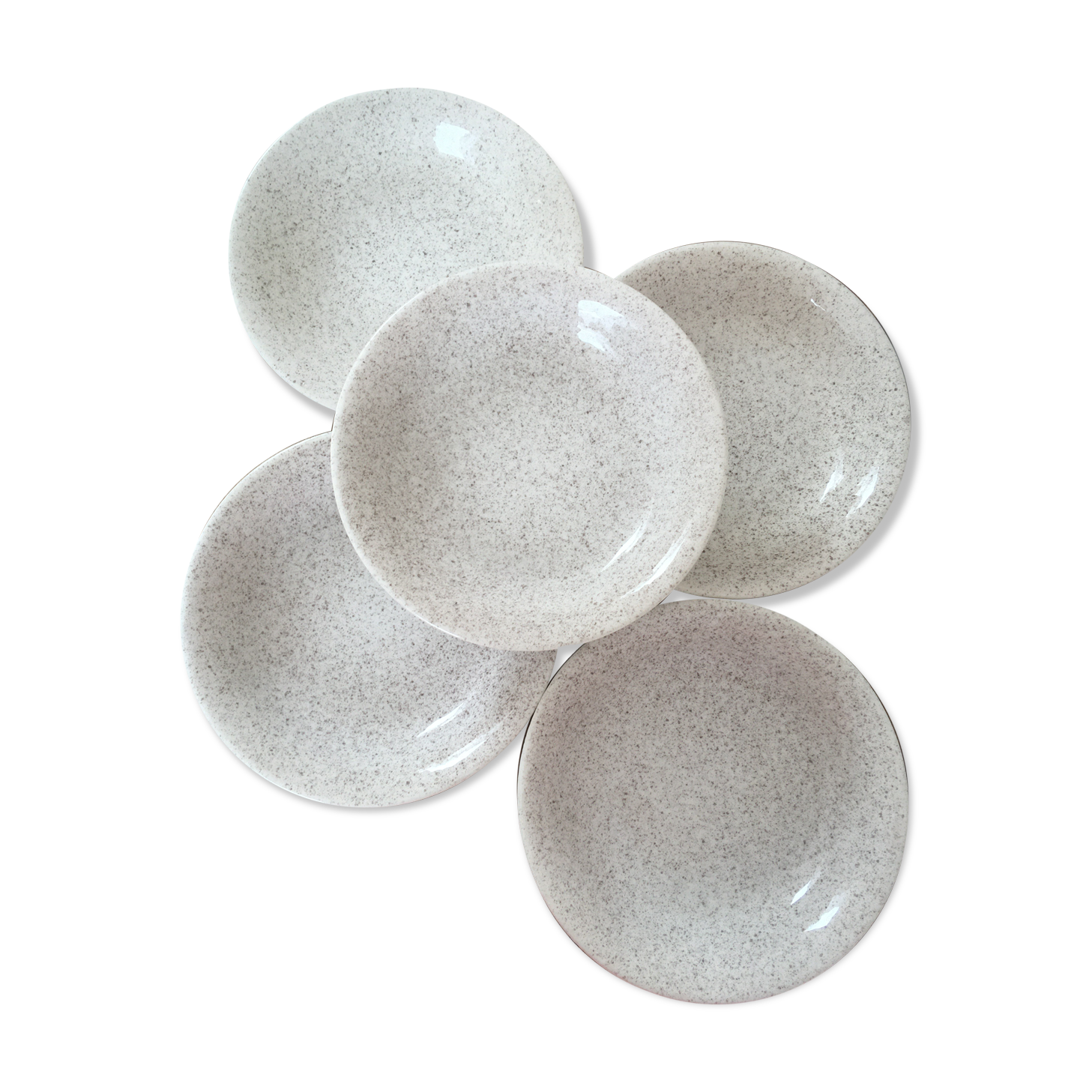 Beige speckled hollow plates