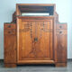 Buffet art déco plateaux marbre, meuble vaisselier ancien, vitrine