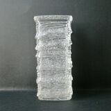 Frosted effect glass vase from the 70s