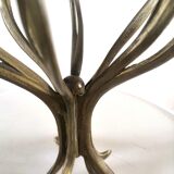 Candle holder brass vintage leaves and flowers 60s - 70s