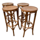 Set de 4 tabourets de bar, bois courbé
