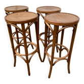 Set of 4 bar stools, bentwood