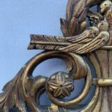 Antique mirror with gilded wood pediment, Louis XVI style