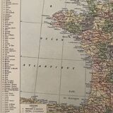 Lithograph map of france from 1922 (large format)