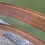 Straw and wood armchair