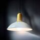 Vintage 80s Yellow Ceramic Pendant Lamp by Imago Italy - New Old Stock