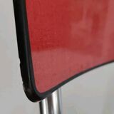 Jacques Hitier Chair 1950 Tubauto Red Bakelite Style Seat