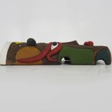 Masque mural vintage art populaire brésilien de MOURA en argile