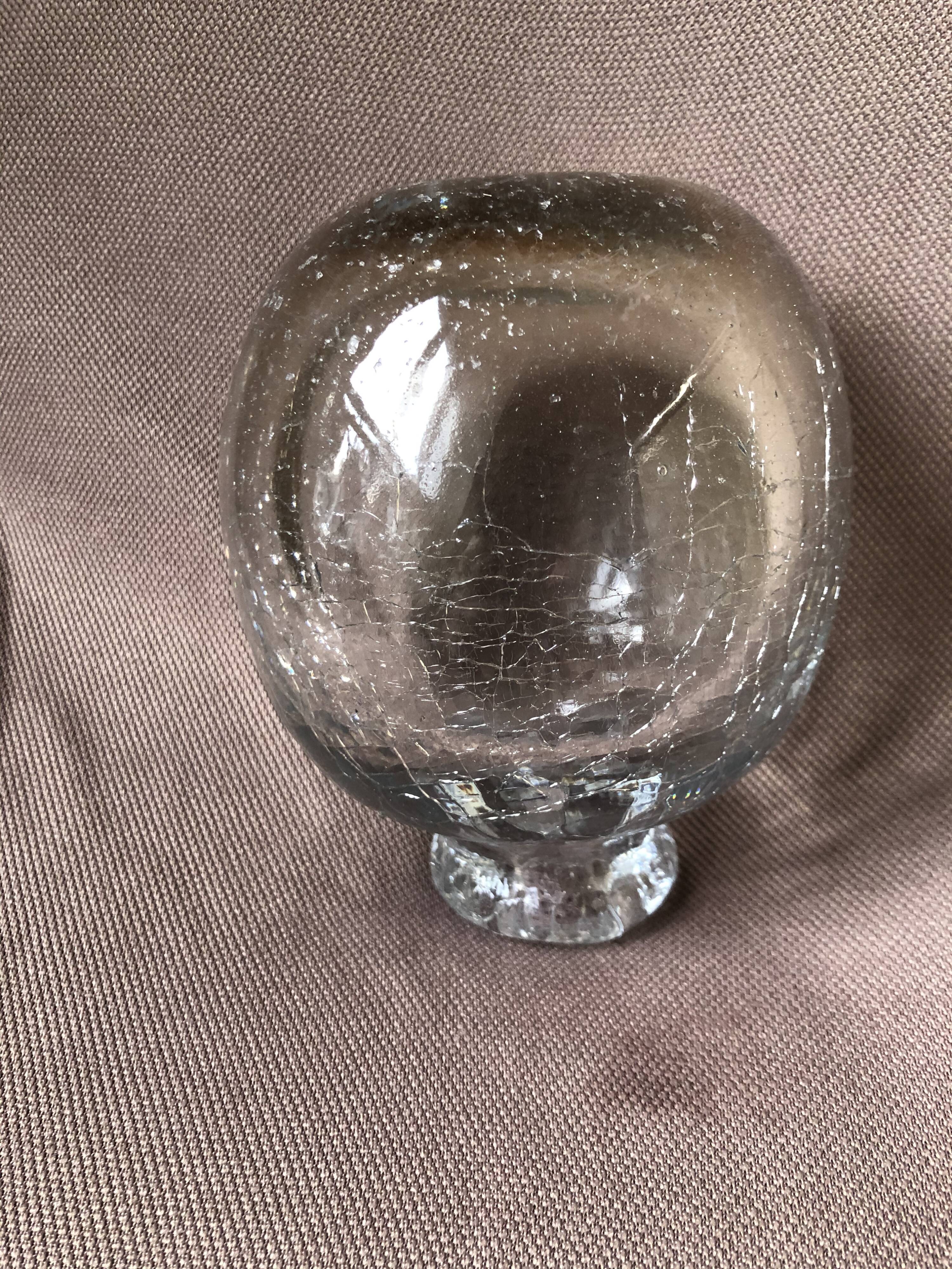 Cracked glass ball vase